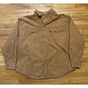 Craftsman Canvas Fleece Lined Chore Work Coat Zip Snap 5 Pockets Men's XXL 2XL